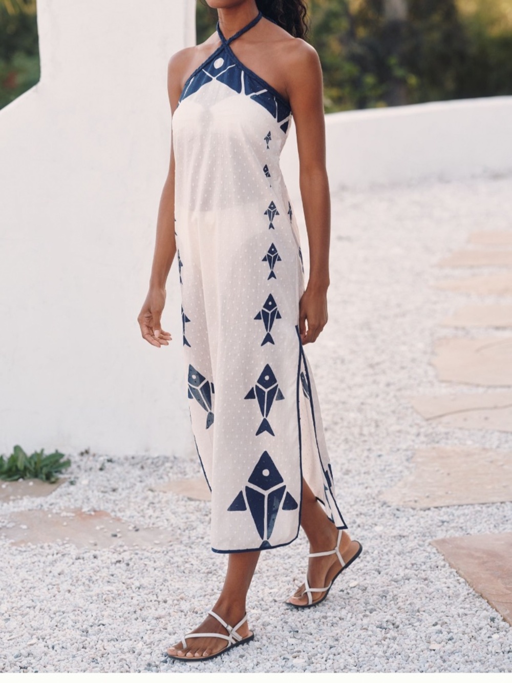 Farm Rio x Anthropologie Graphic Halter Dress Small NWT